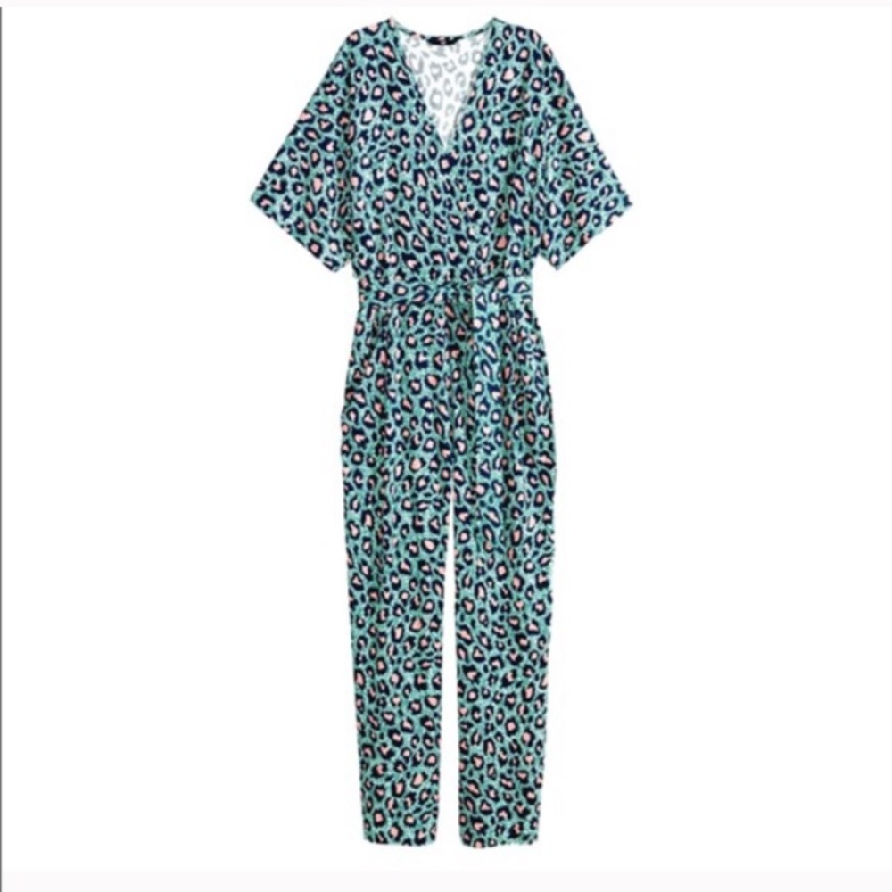 Pink and green leopard jumper