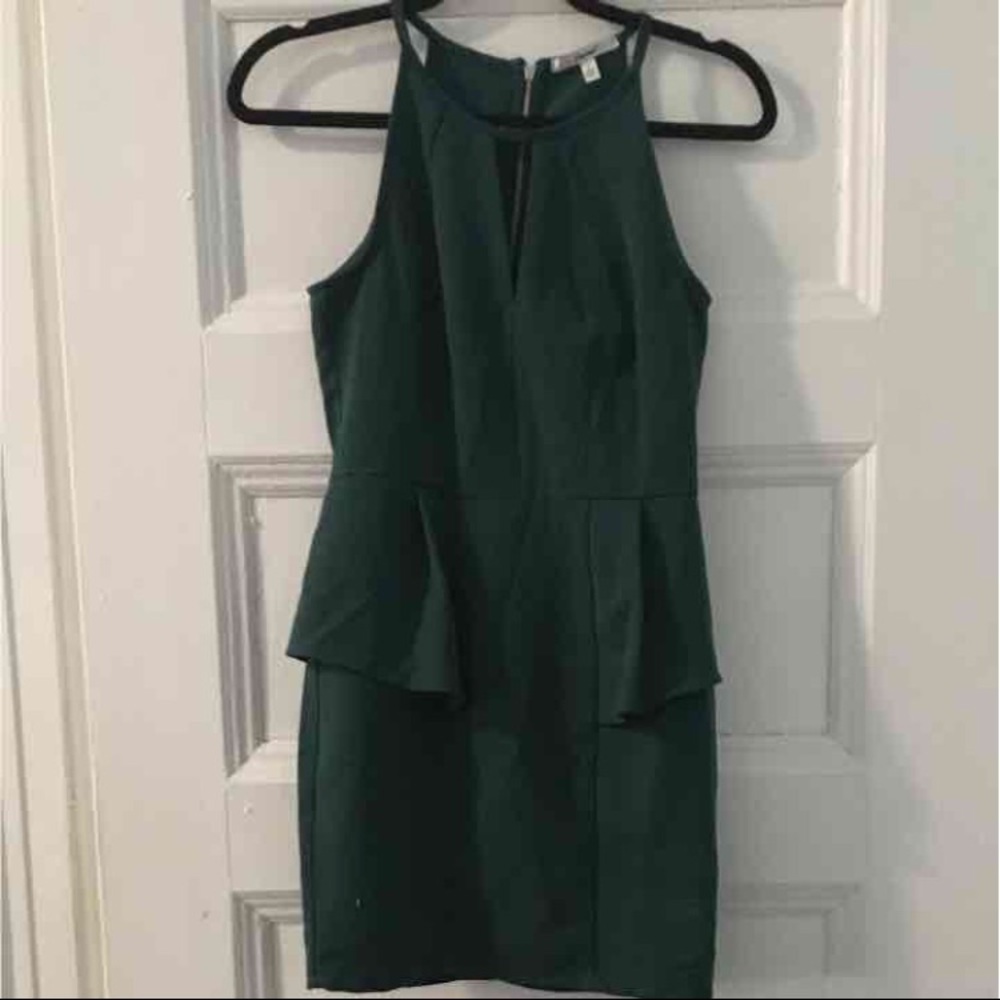 Green peplum dress