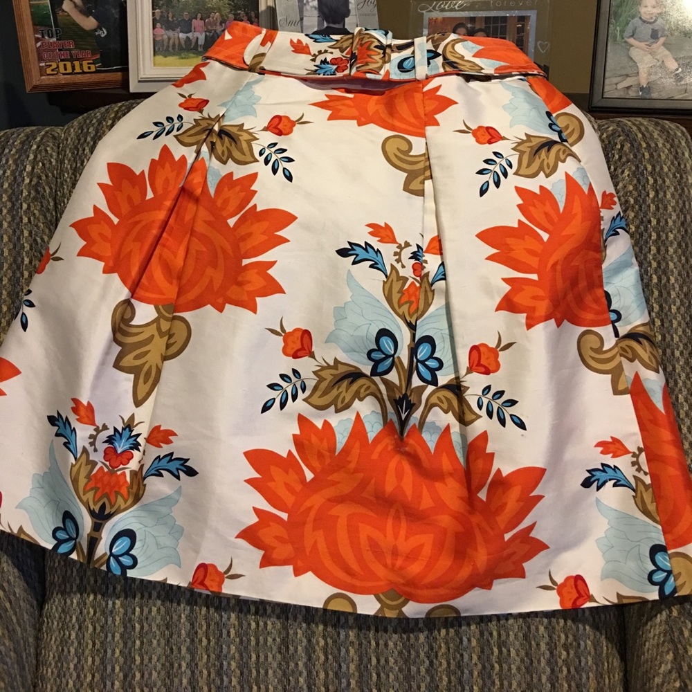 100% Silk Talbots A-line Skirt with belt.