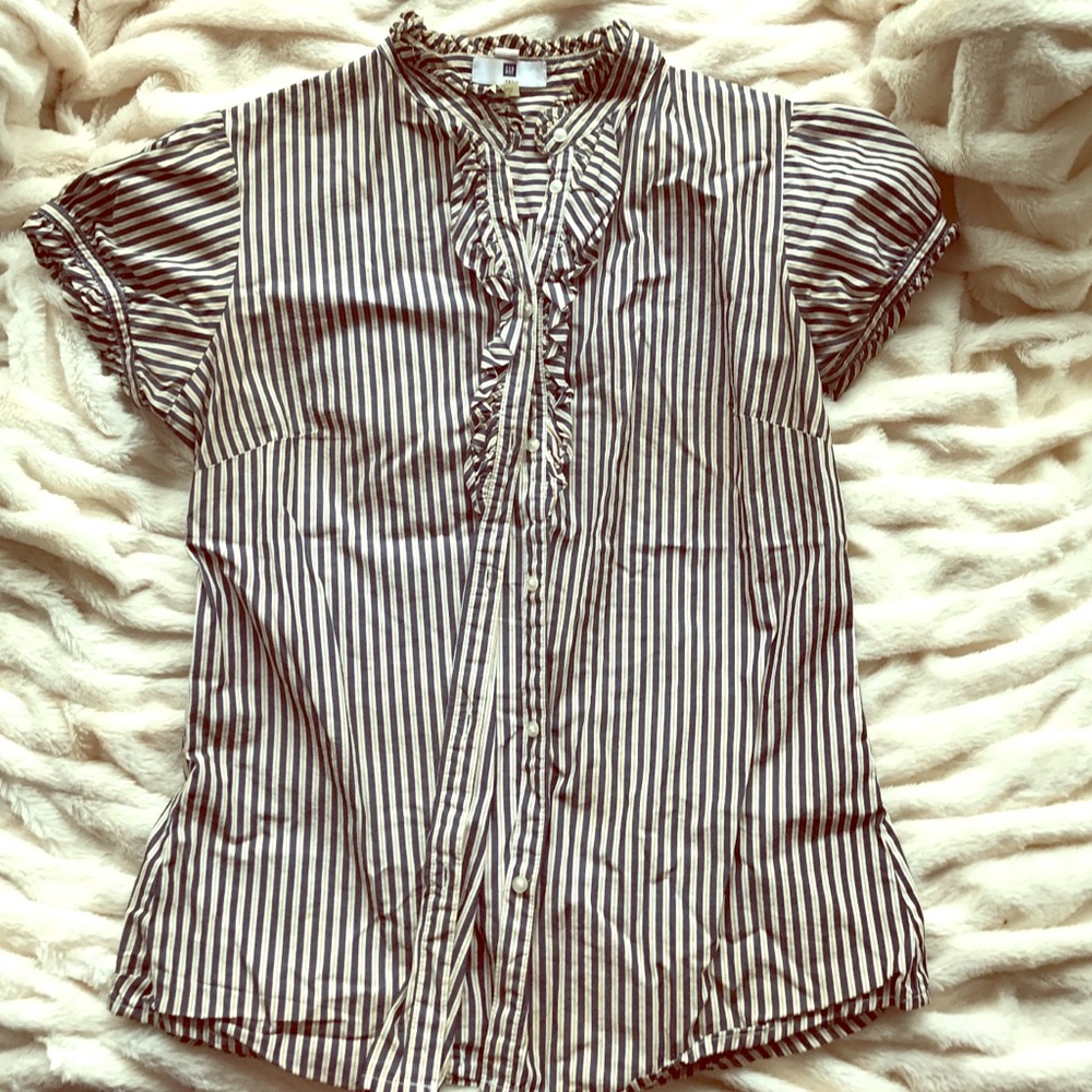Pinstriped button down blouse