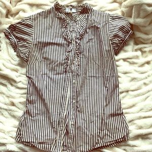 Pinstriped button down blouse