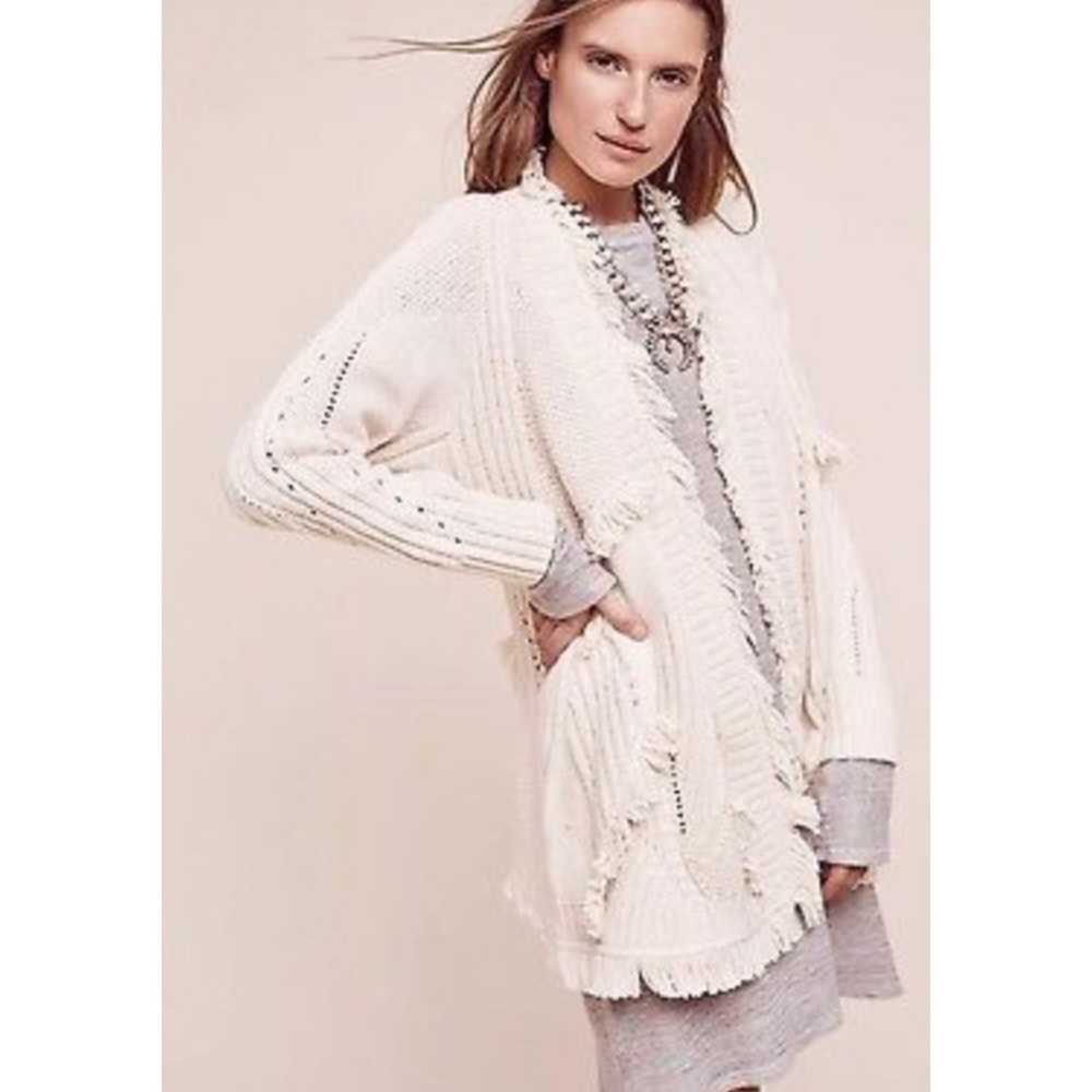 Anthropologie Roma Fringed Cardigan - xs