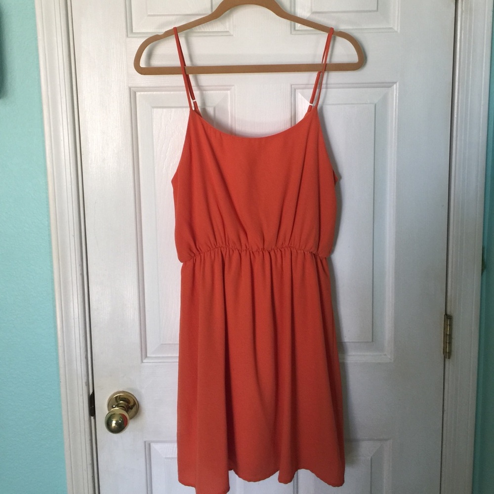 Orange Mini Dress with Bow