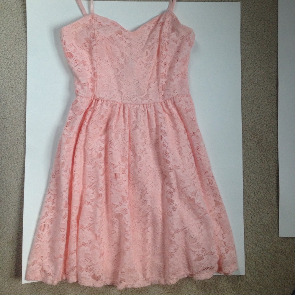 Pink lace dress