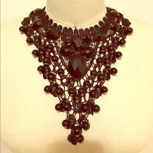 Lace Beaded Tie Back Necklace
