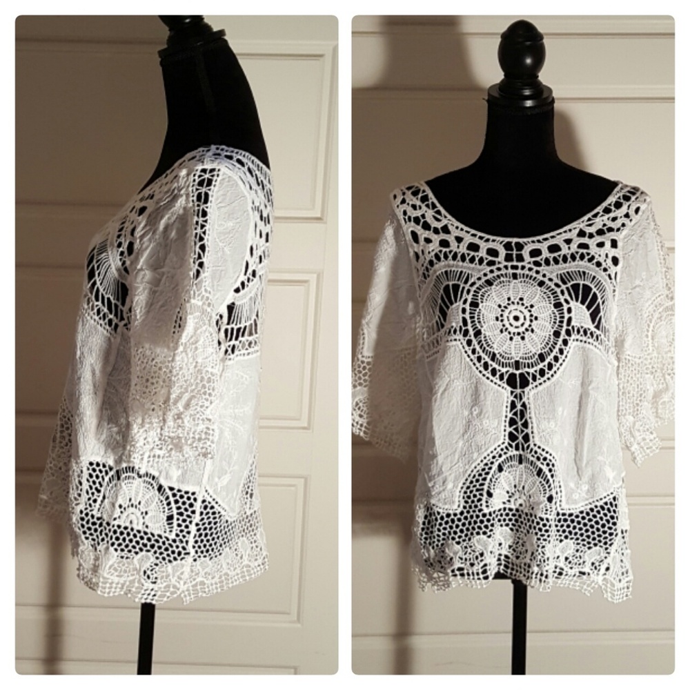 🚫SOLD🚫      LAST ONE 💗2X H.P ❤ Boho Crochet Top - Picture 3 of 6