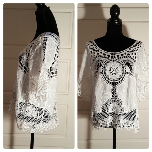 🚫SOLD🚫      LAST ONE 💗2X H.P ❤ Boho Crochet Top - Picture 3 of 6