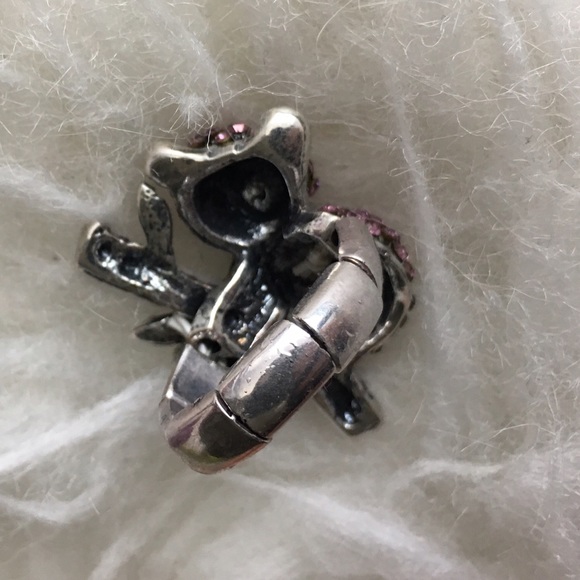 Purple panda statement ring rhinestone stretch - Picture 4 of 5