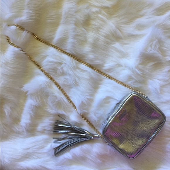 LAST ONE! 5/$20!!!🤍💍 Silver Snakeskin Tassel Crossbody - Picture 5 of 9