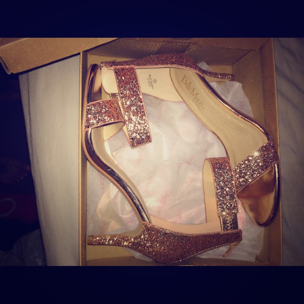 Pink Glittered low Heels