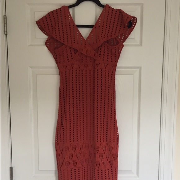 Burnt orange midi dress from Anthropologie. - Picture 3 of 3