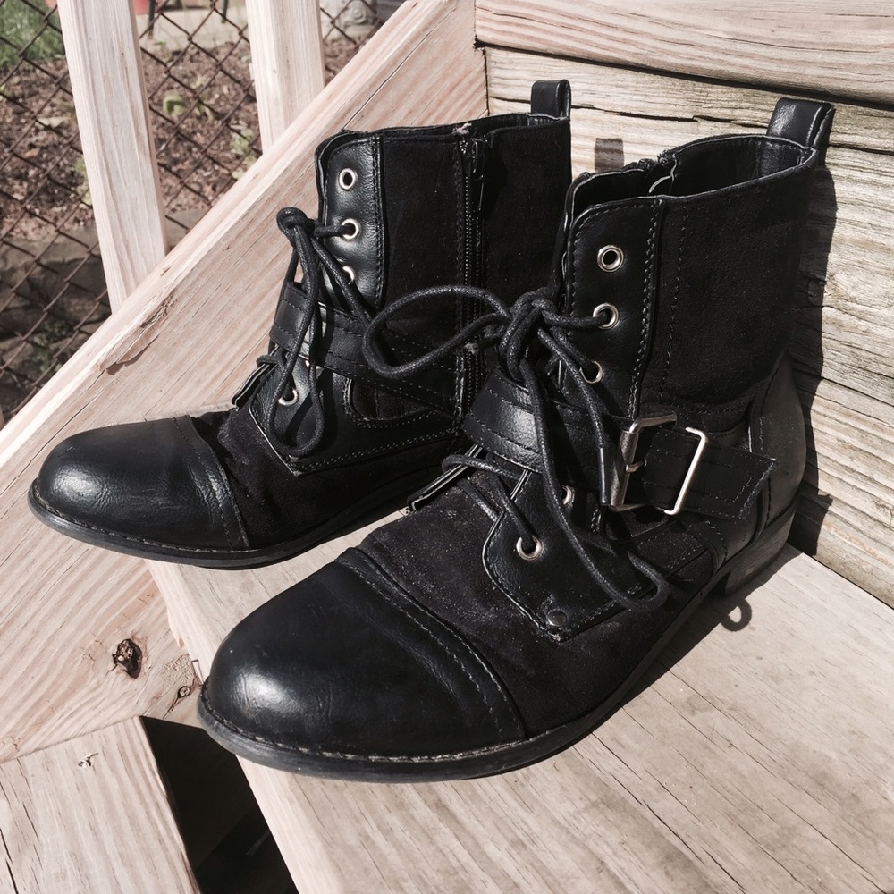 Black Poppy Edgy Black Boots