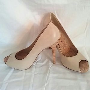 Aldo tan stiletto cork high heel