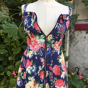 Floral denim dress