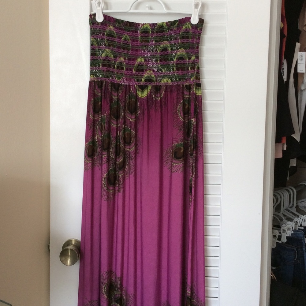 Peacock maxi dress