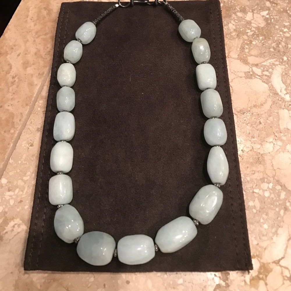 Aquamarine bead necklace
