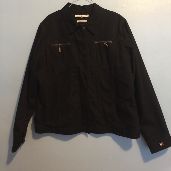 tommy hilfiger black denim jacket