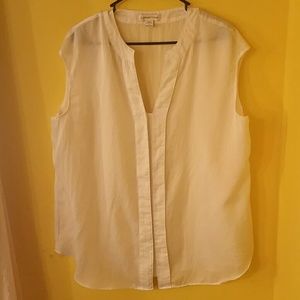 White Button Down Sleeveless Top