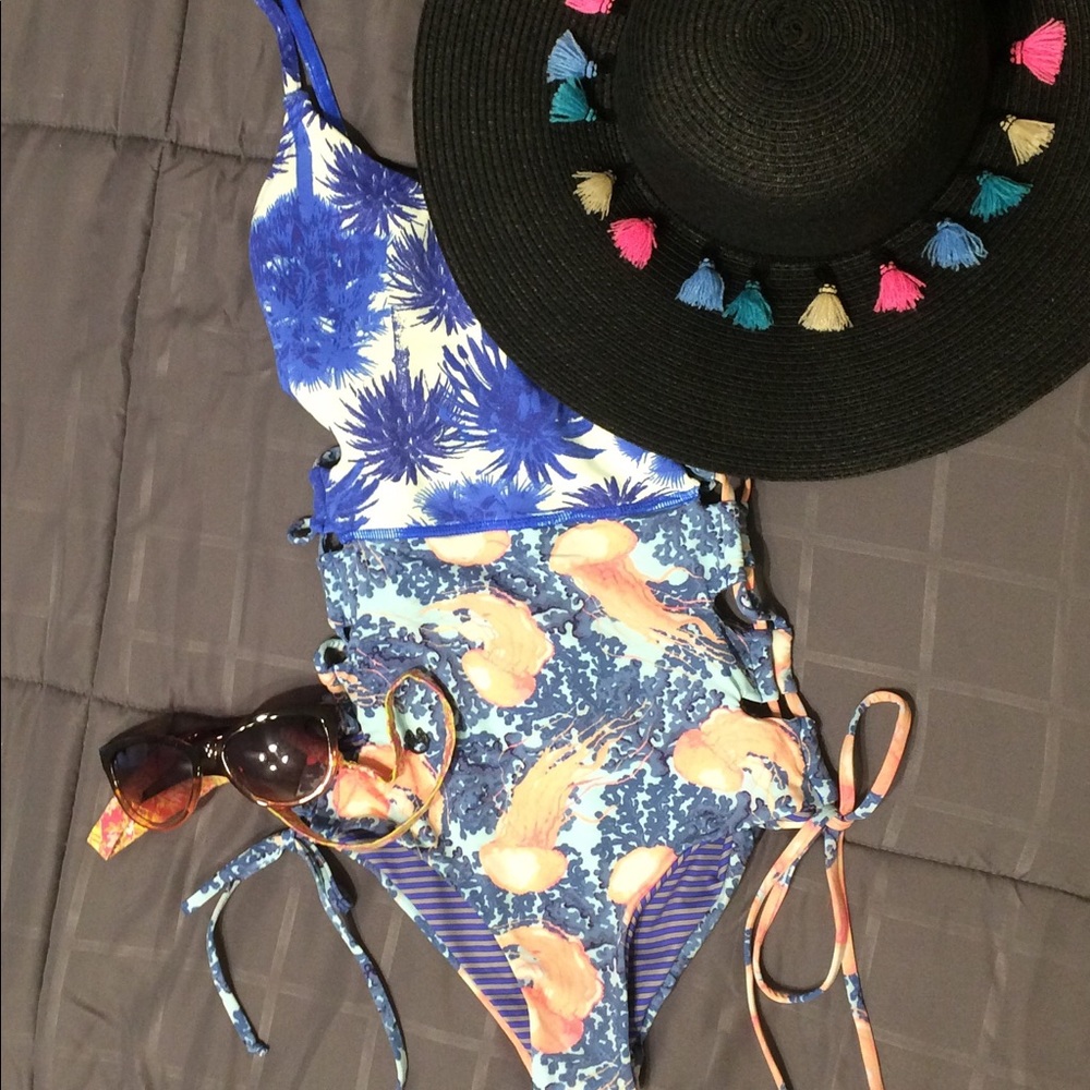 Maaji reversible jellyfish and palms one piece