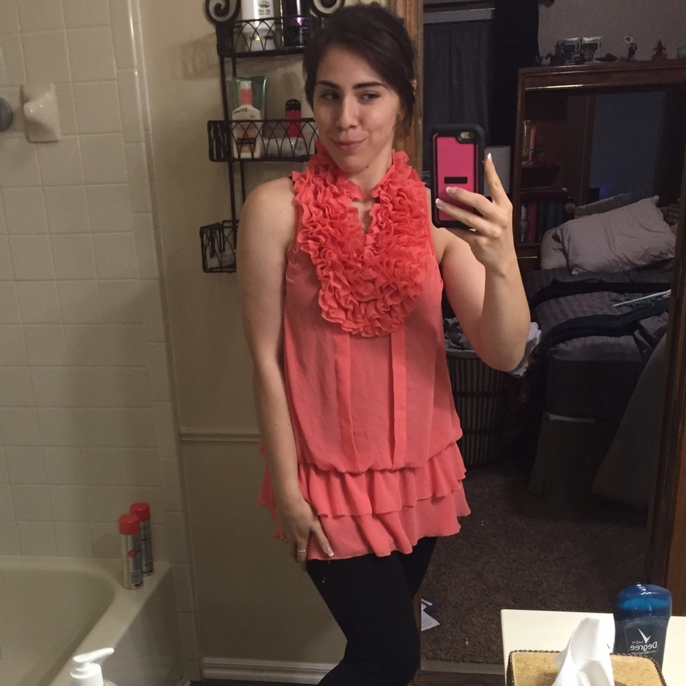 🎀{BOGO FREE}!  Ruffle neckline Blouse