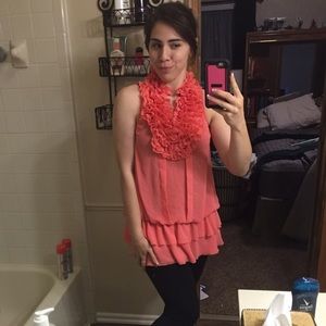 🎀{BOGO FREE}! Ruffle neckline Blouse