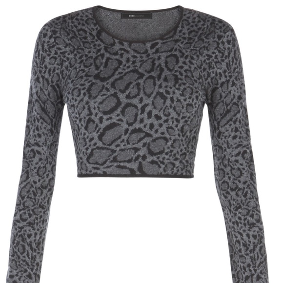 BCBGMaxAzria Jacquard Cropped Sweater - Picture 4 of 5
