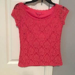 pink/peach lace top