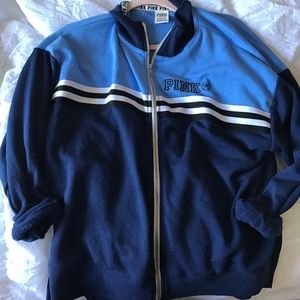 Striped Pink Victoria Secret Zip up Hoodie