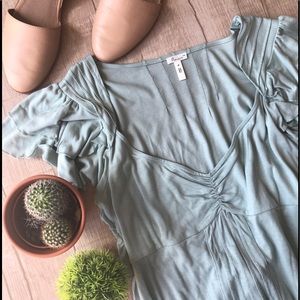 Flounce TBD Empire Waisted Flutter Sleeve Top