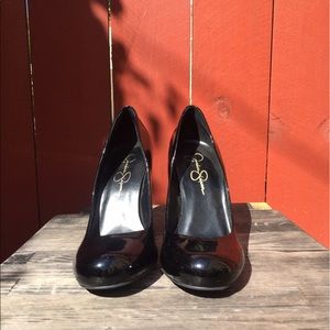 Jessica Simpson black patent leather heels