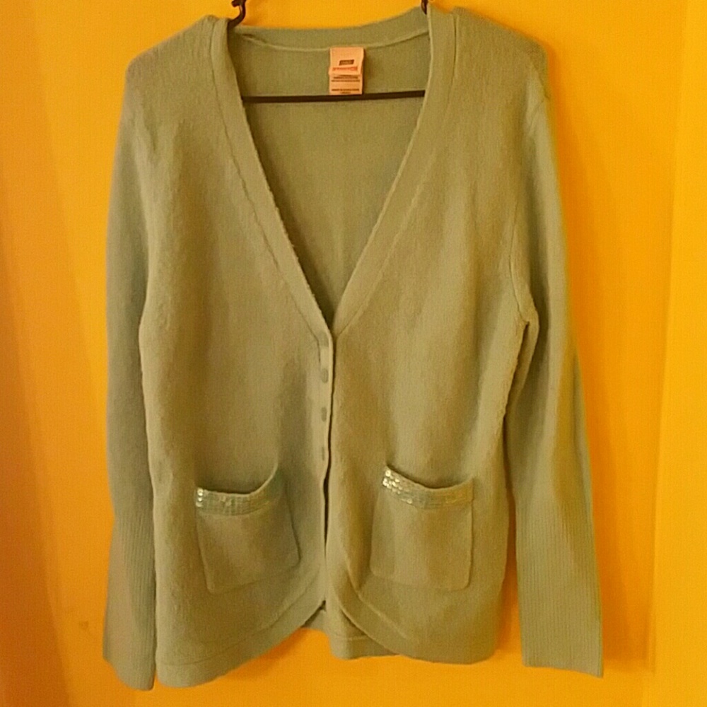 Turquoise Sweater with Sequin Pockets
