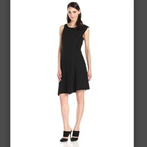 Halston Heritage Crepe Ruffle Black Dress NWT 4