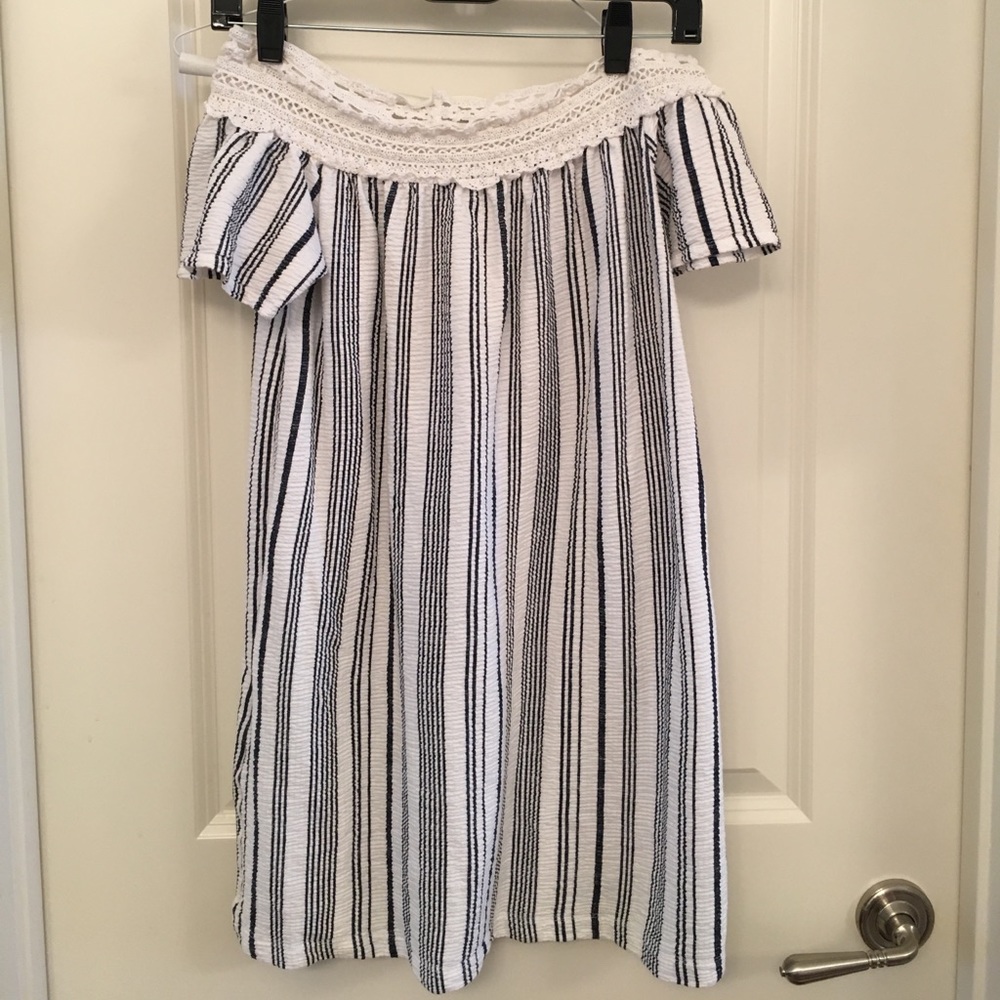 Off shoulder striped dress