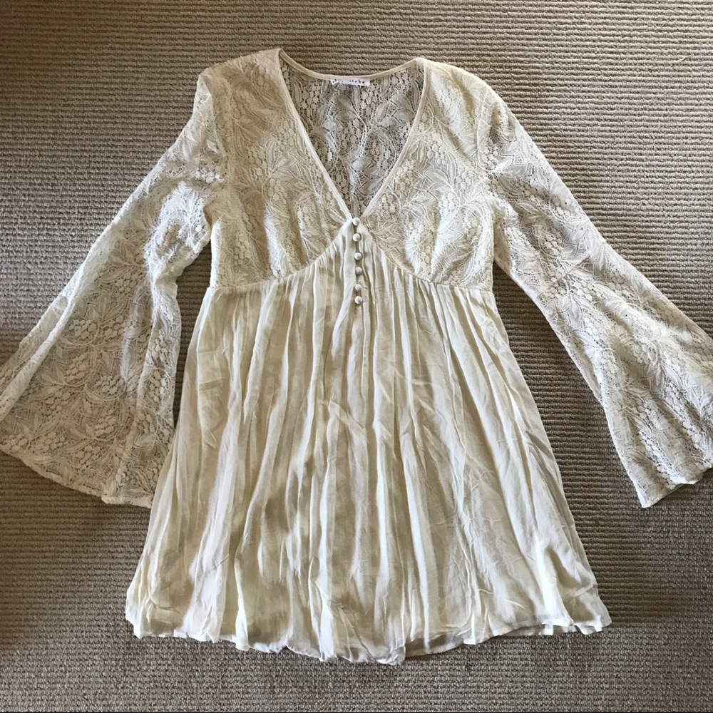 Cream Colored bell sleeve boutique dress