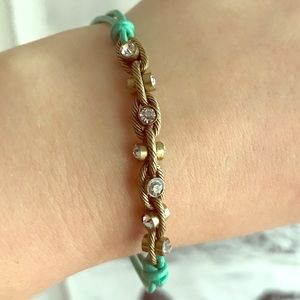 Chloe + Isabel Leather & Crystal Chain Bracelet