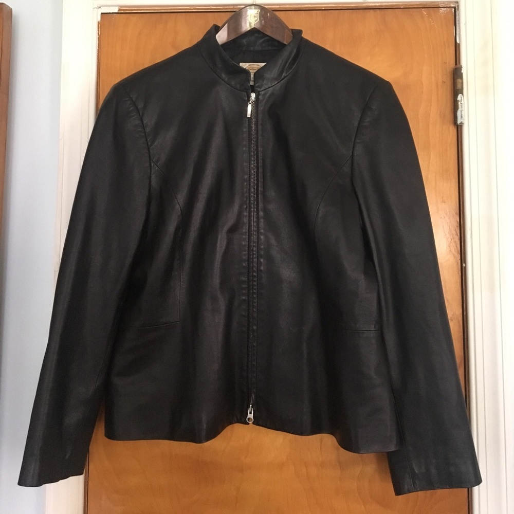 Black real leather jacket