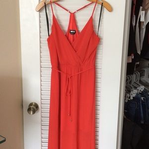 Salmon long flowy dress