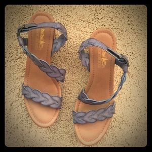Braided Leather Wedges