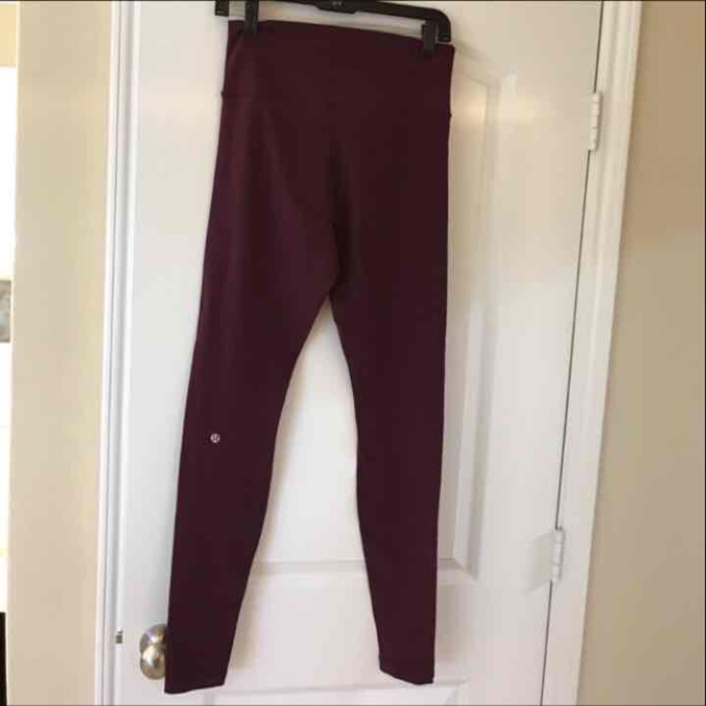 LULULEMON HIGH WAIST MAROON/WINE 8