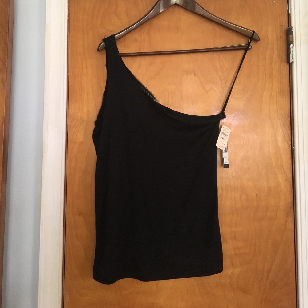 Alice + olive asymmetrical black tank