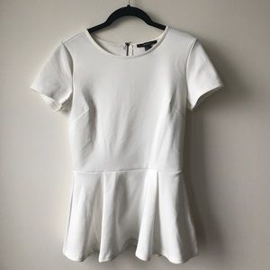 Forever 21 White Peplum Tee