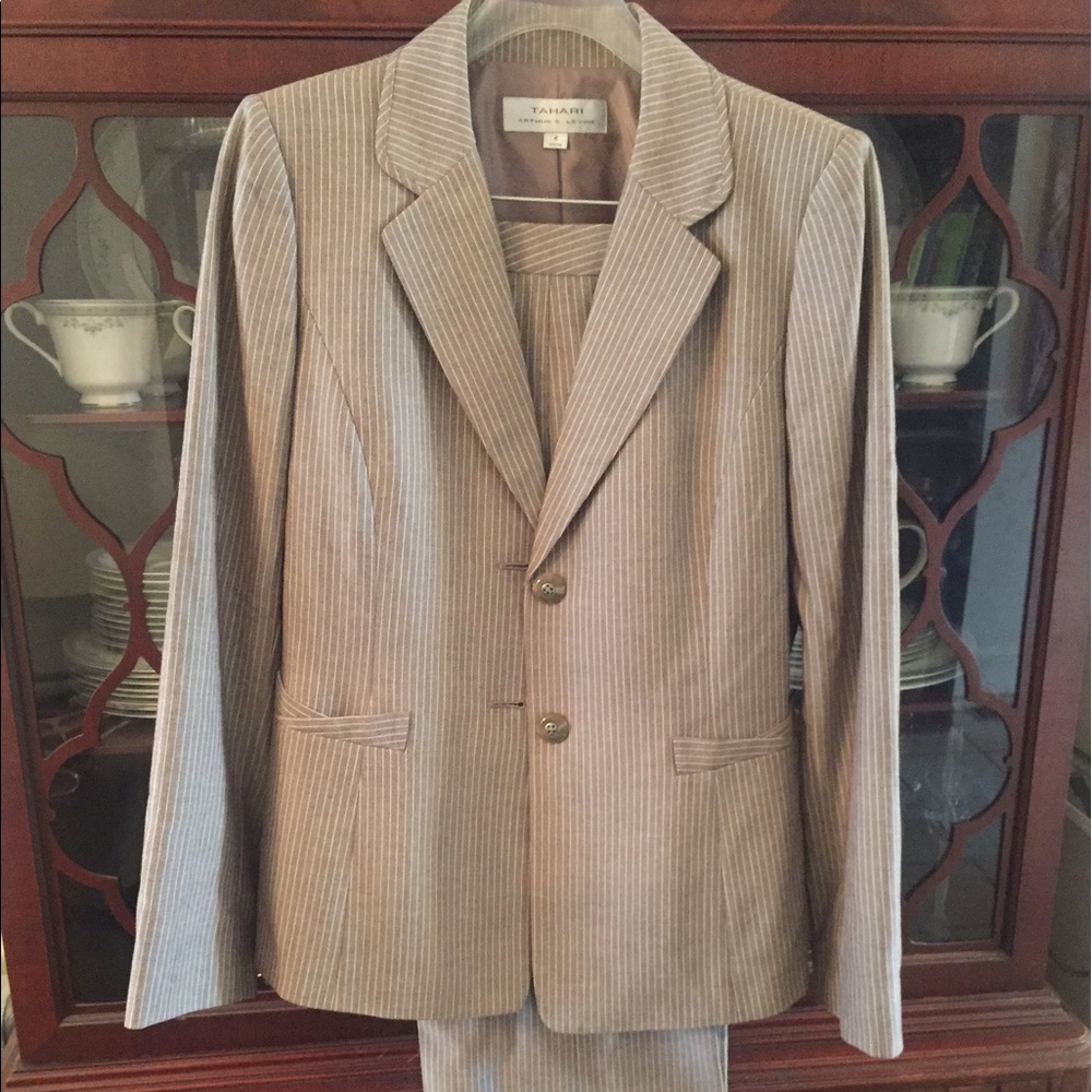 Tan pine stripe suit