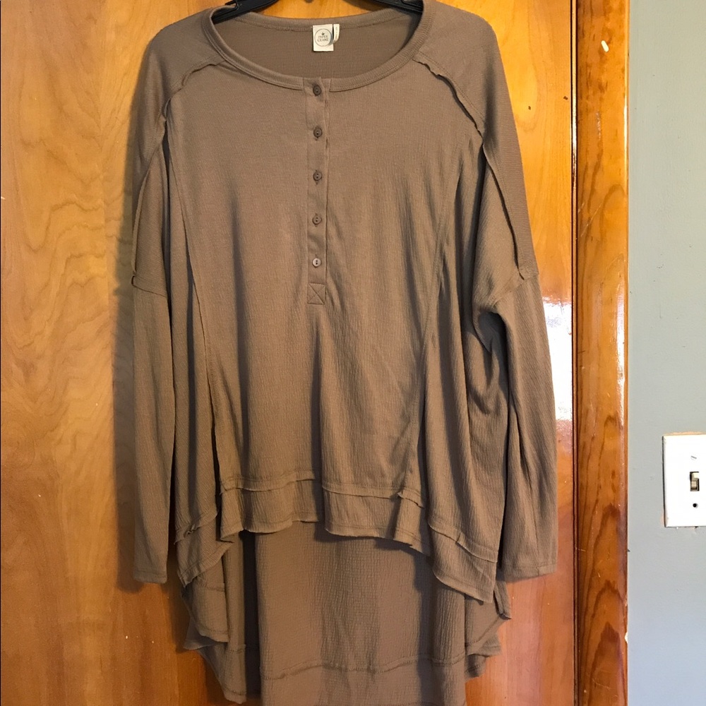 Paper Crane taupe long sleeve shirt