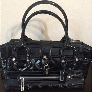 Burberry Black Patent Leather Grande Satchel  bag