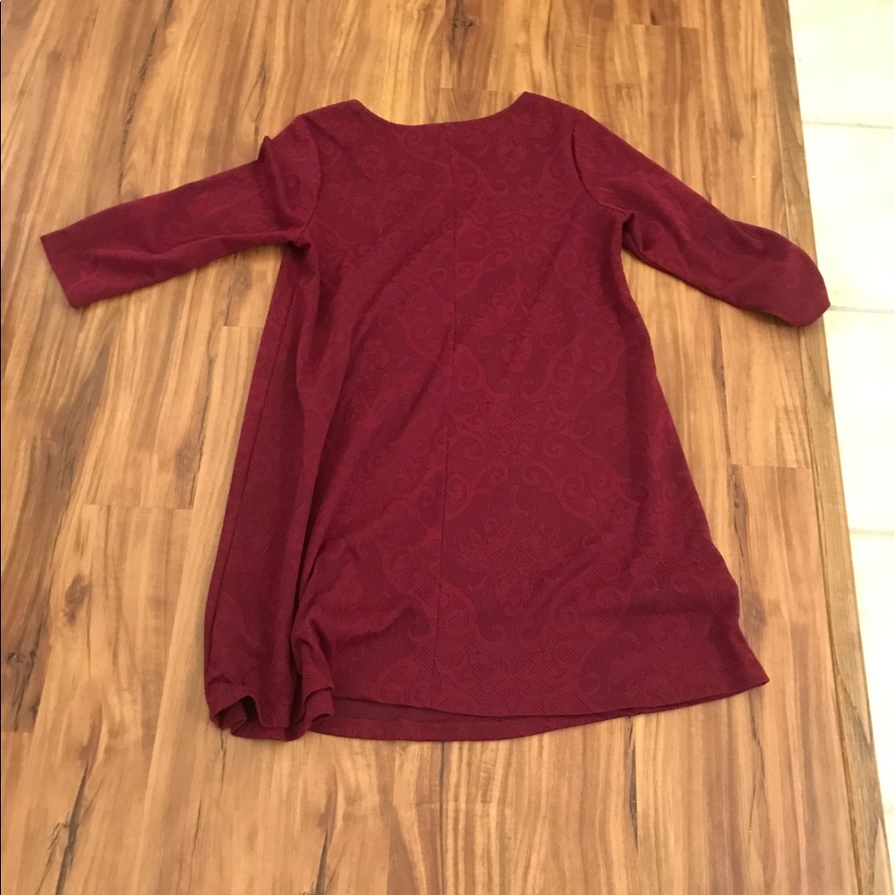 Wine colored knee length dress