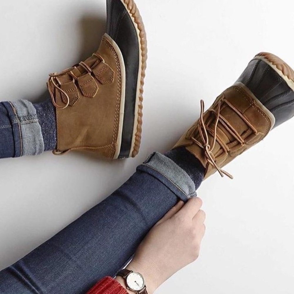 Sorel Out n About leather duck rain snow boot