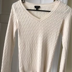Talbot's Cream V-Neck Sweater