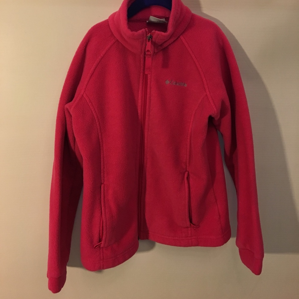 A pink, fleece Columbia.