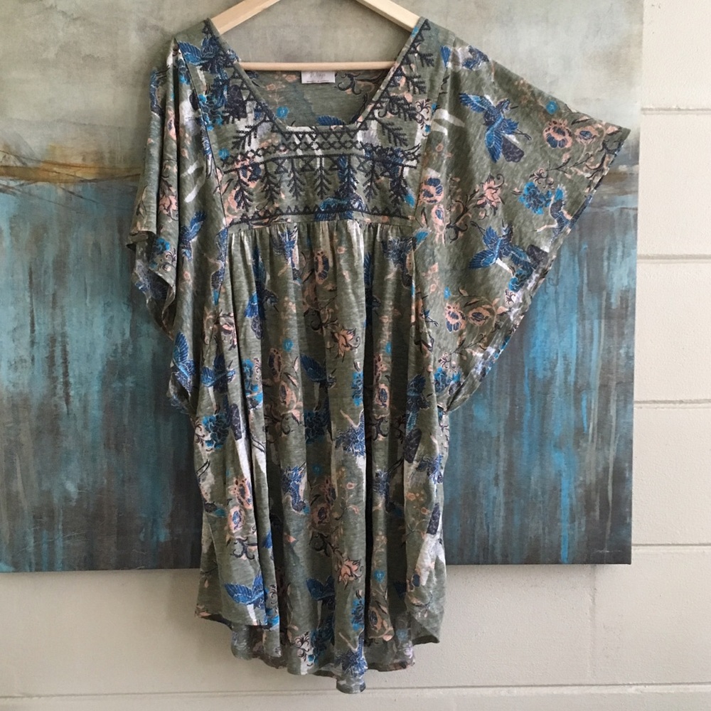 Anthropologie Wrap Linen Dress Size 12