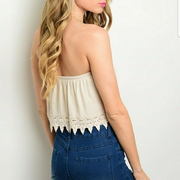 2 LEFT🌸Crochet Boho Strapless Festival Crop Top🌸 - Picture 2 of 2